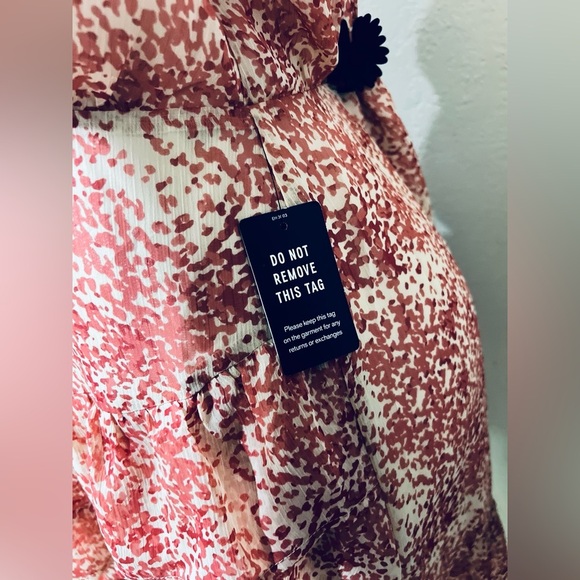 Express Paisley Ruffle Wrap Front Dress - Picture 11 of 13